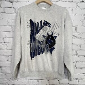 VINTAGE‎ 1993 Dallas Cowboys Crewneck Sweatshirt XL Chalk Line USA Gray Graphic